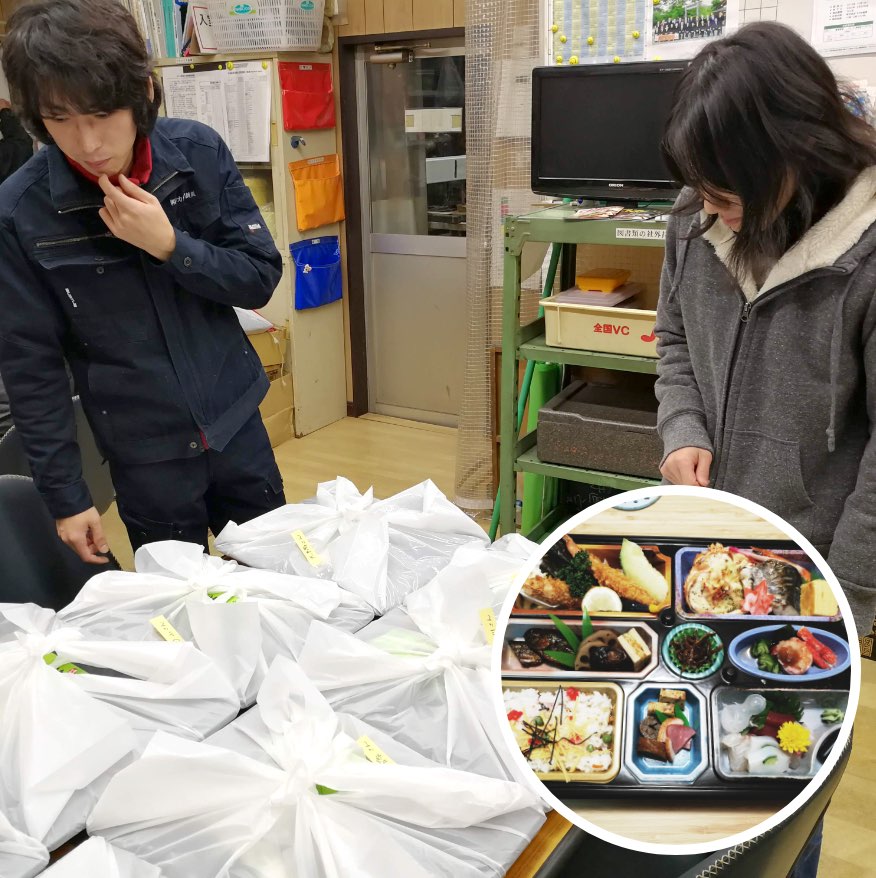 忙しい日々でも栄養が取れるよう、豪華なお弁当が配布されました！